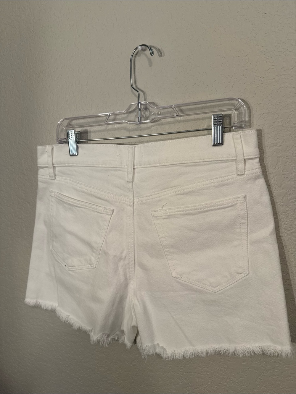LOFT White Frayed Hem Women's Denim Shorts - Picture 2 of 3